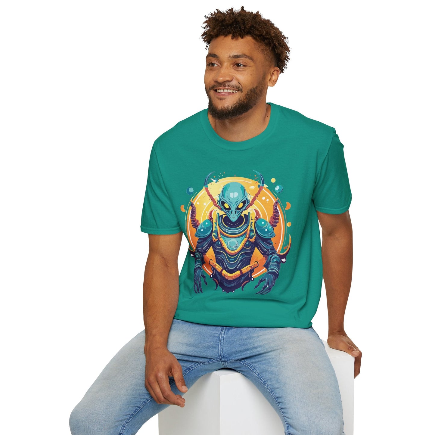 Cosmos Alien T Shirt Unisex Softstyle Short Sleeve Tee With Alien Art Design Artwork