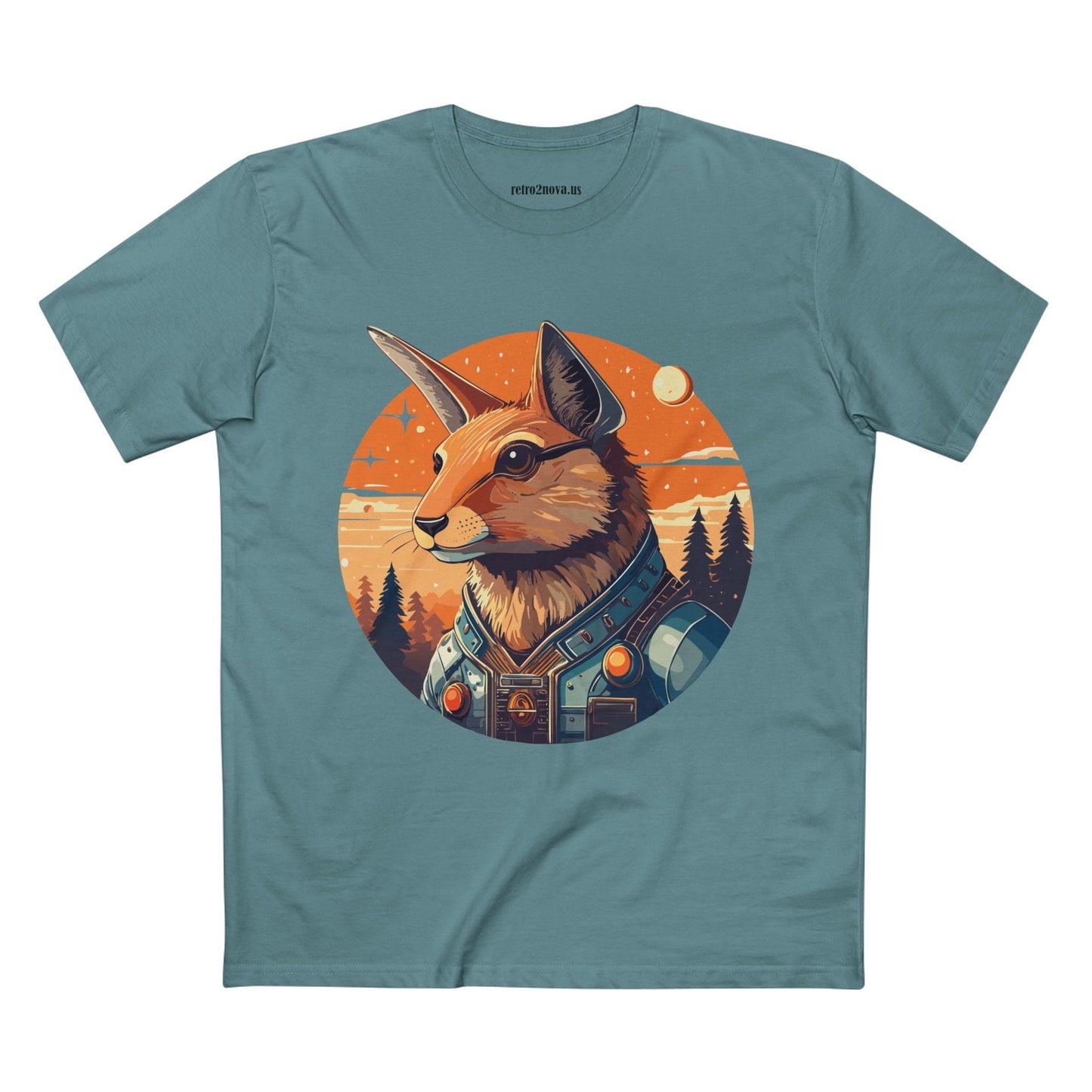 Rabbit Shirt Unisex Premium Cotton Tee With Original Art By Retro2Nova Animal Collection Soft Breathable Comfort