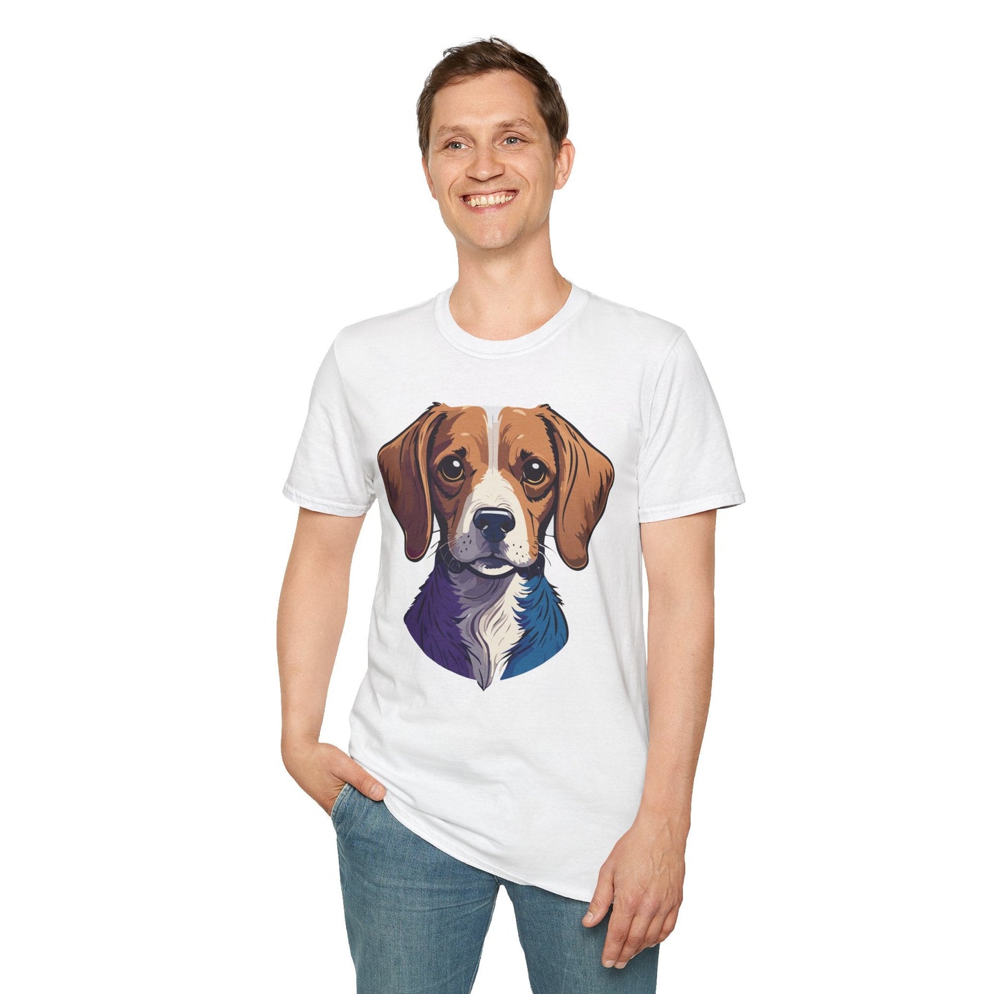 Dog Shirt Unisex Animal Print Tee Softstyle 100 Percent Cotton Gildan 64000