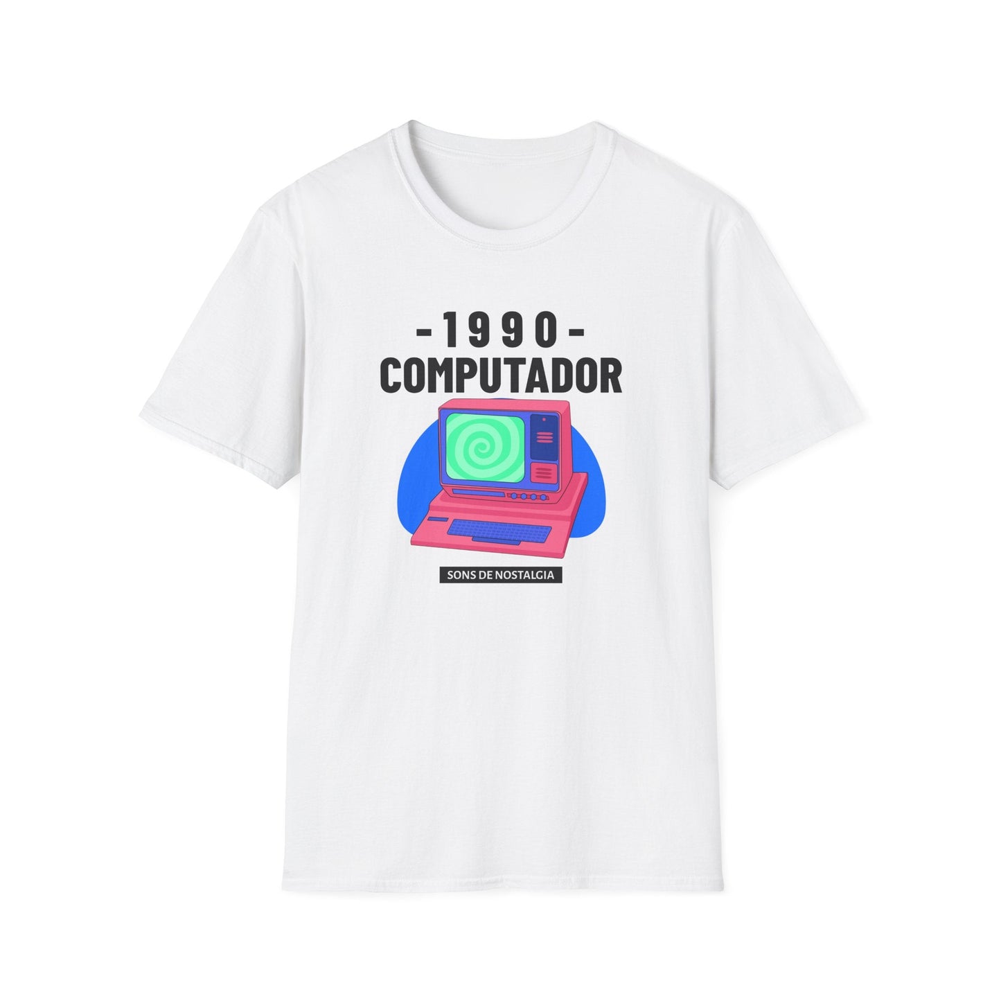 1990 Computador Retro T-Shirt Unisex Cotton Vintage Computer Graphic Tee