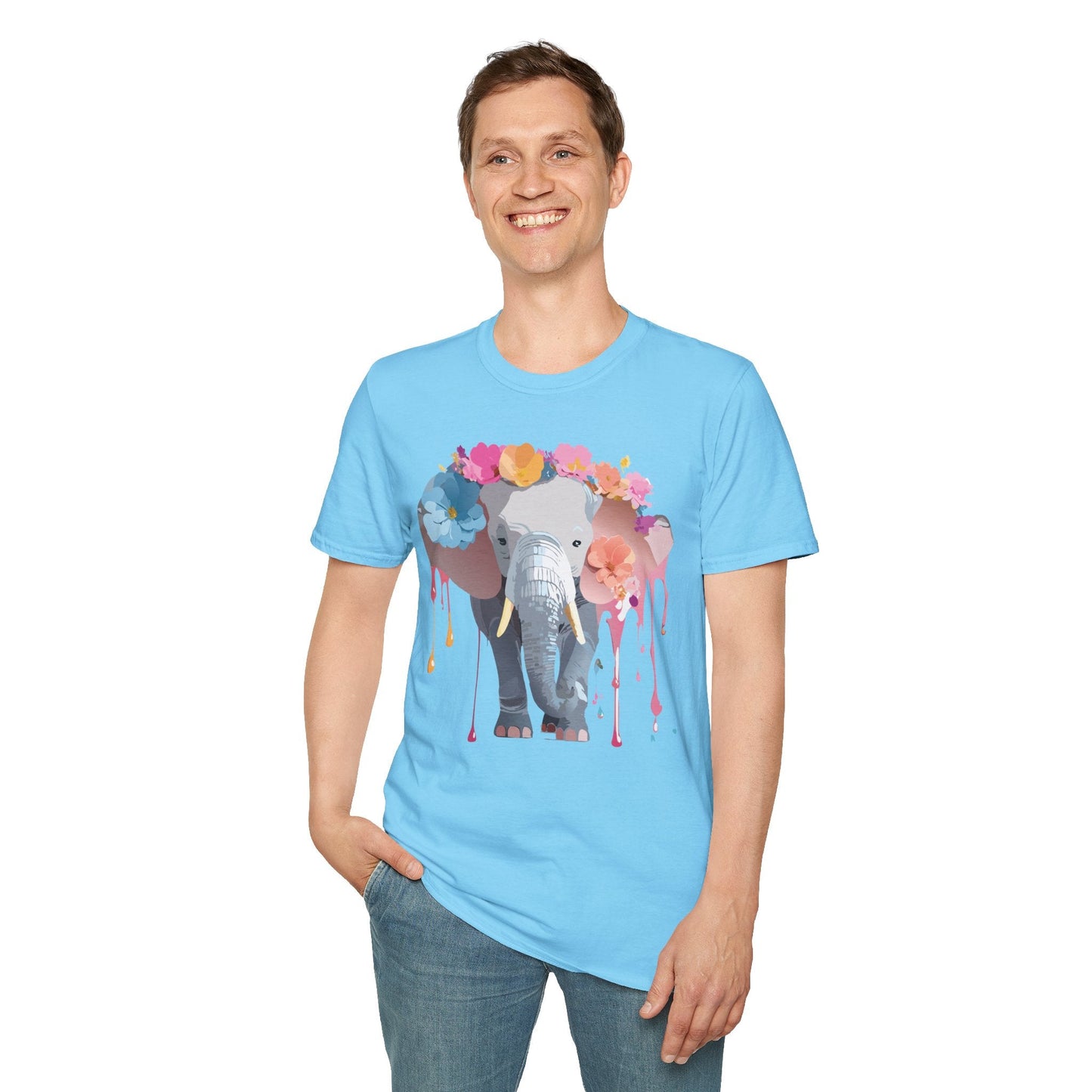 Elephant T Shirt Unisex Softstyle Gildan 64000 Elephant On T Shirt Animation Animals Tee
