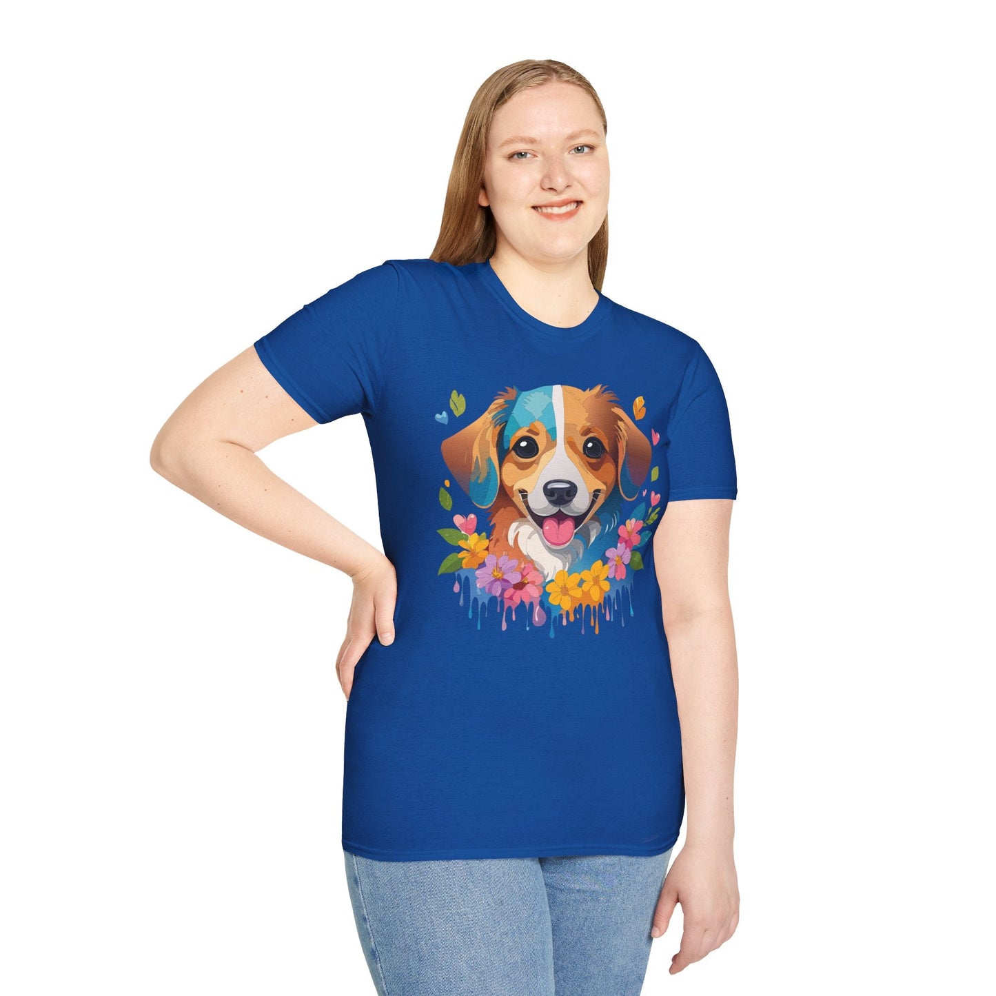 Dog Shirt Unisex Animal Tee 100 Percent Cotton Gildan Softstyle 64000