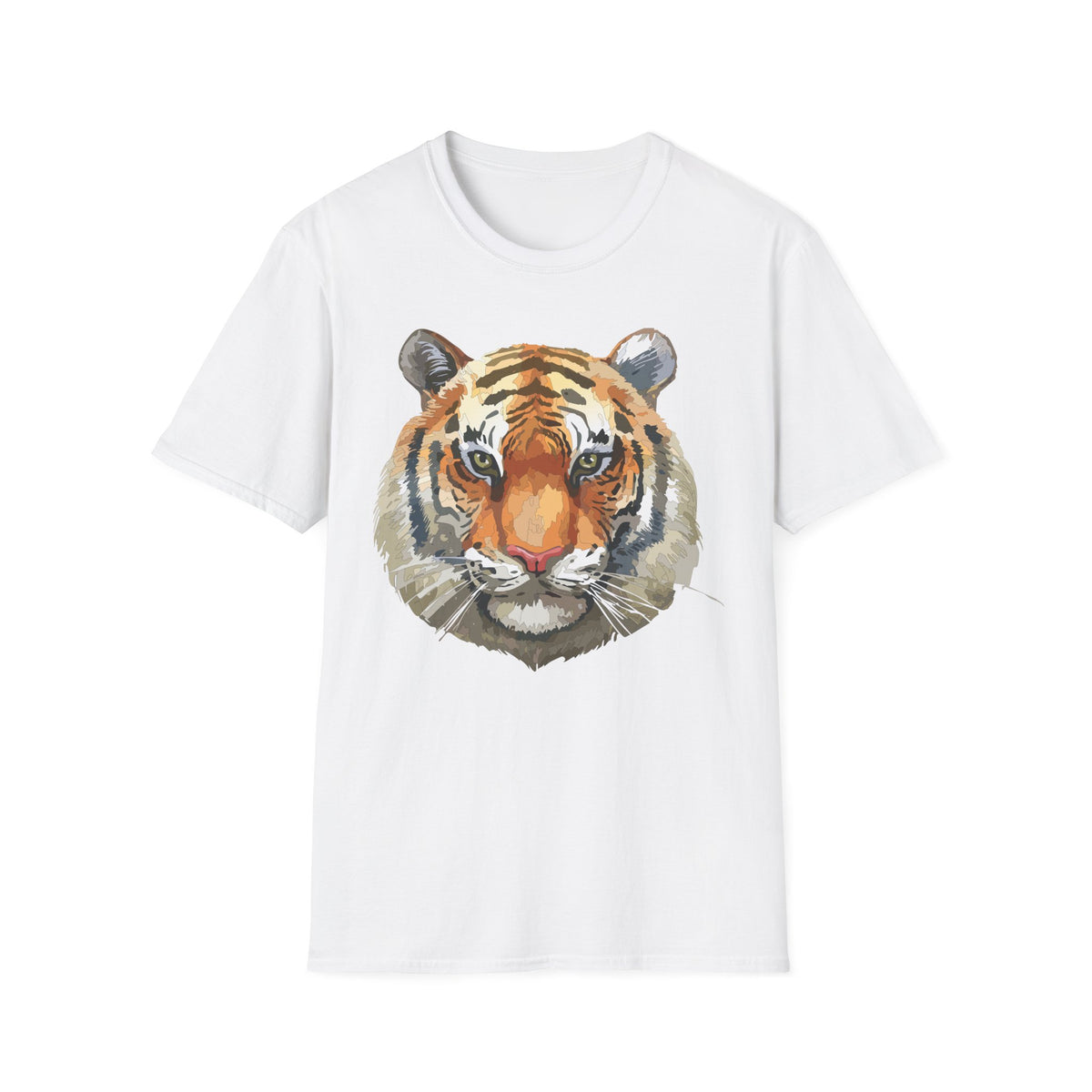 Watercolor Tiger Face T-Shirt | Wildlife Illustration, Animal Print