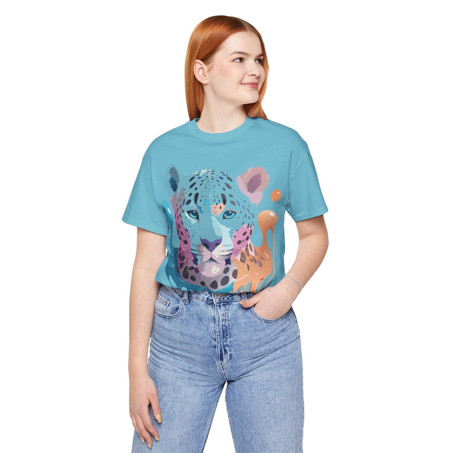 Adelpha Graphic Tee Cheetah Print Unisex Jersey Short Sleeve Shirt Vintage Art