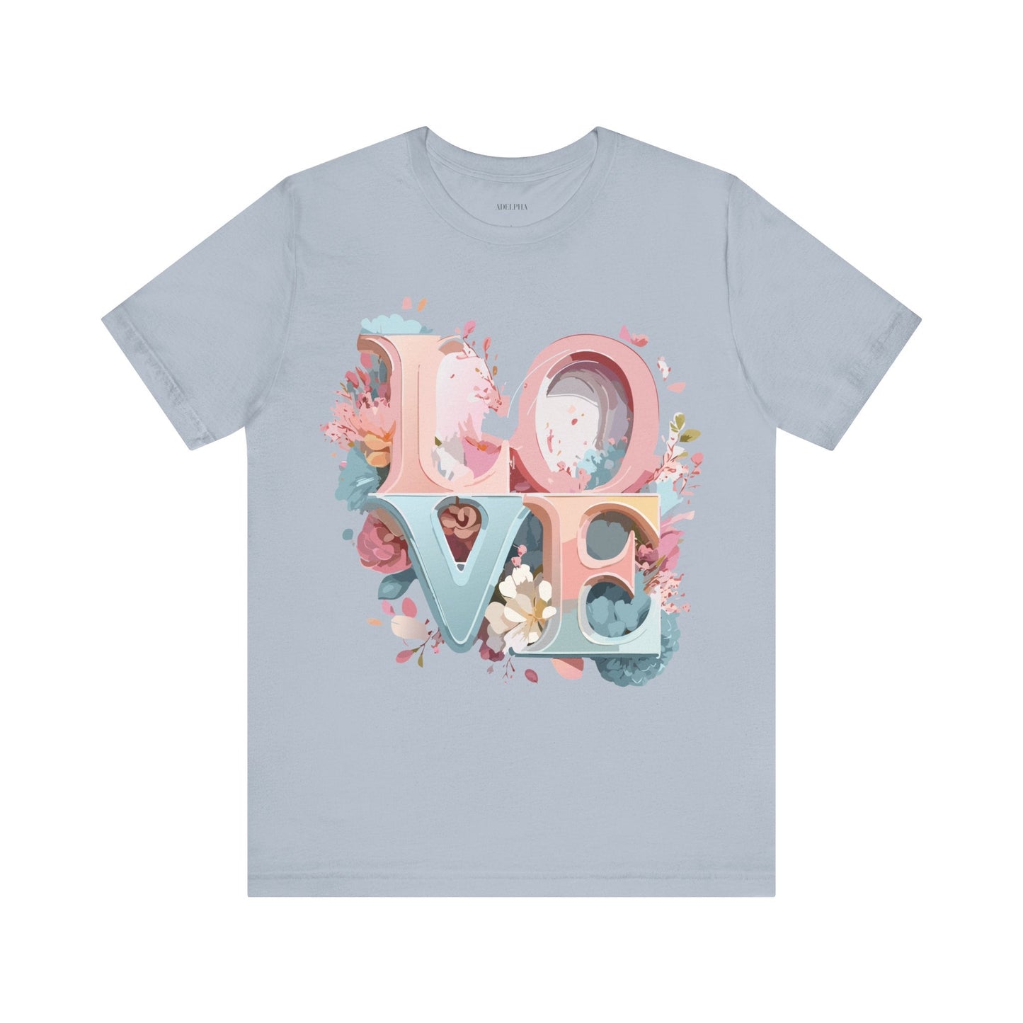 Valentine Day Graphic Unisex 100 Cotton Vintage Artwork with Love and Flower Design Tee 47