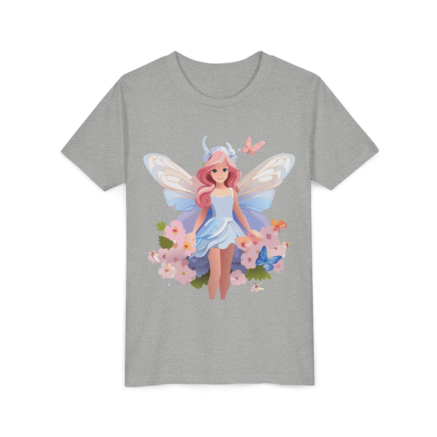 Enchanting Fairy Floral Youth Short Sleeve Tee - Perfect for Spring Celebrations (9-14)