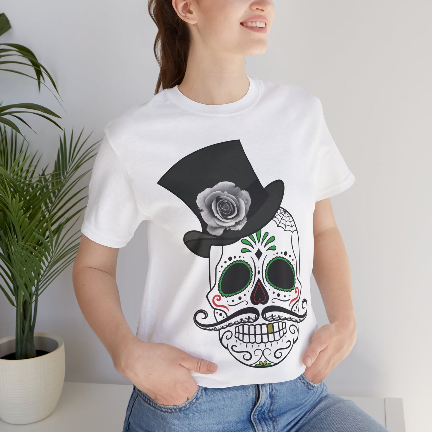 Unisex-T-Shirt aus Baumwolle mit Totenkopf