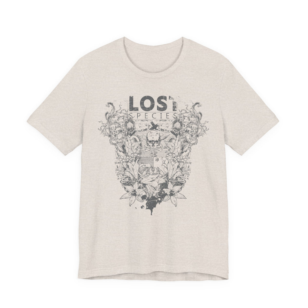 Lost Species Tee Floral Wildlife Illustration Rock Band T-Shirt A-7