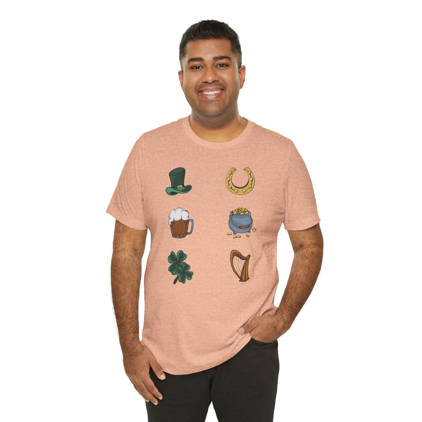 Unisex Cotton Tee Shirt with Lucky Prints