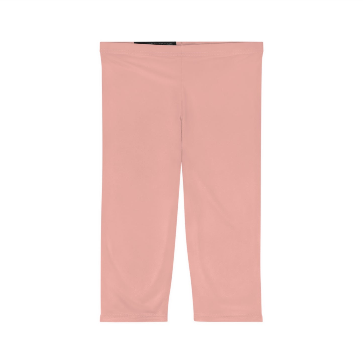 Powder Blush Color Women's Brushed Suede Poly Span Casual Capri Leggings XS-2XL