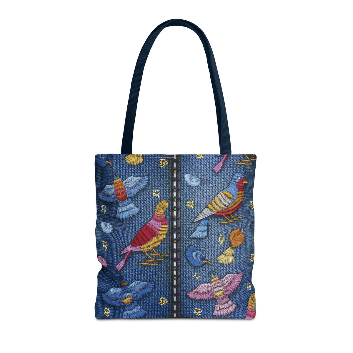 Denim Fabric Imitation Print Unisex Canvas Bag Poly Spun 3 Sizes Tote Bag 194-8