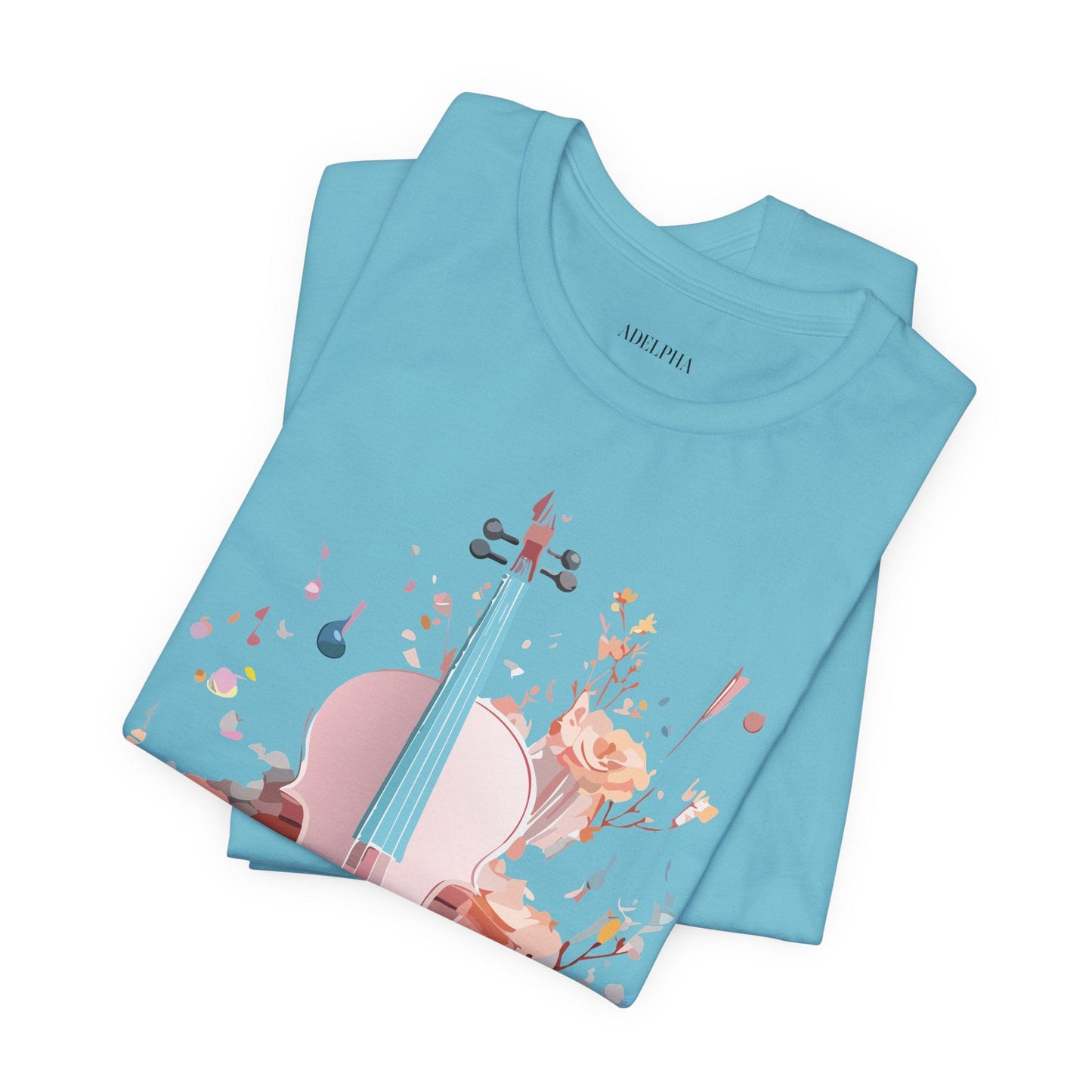 Music Graphic Unisex 100 Cotton Vintage Art with Musical Elements Tee 12