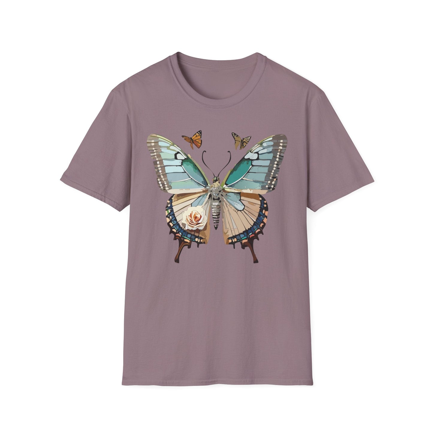 Butterfly Shirt Unisex T Shirt Monarch Print Softstyle Premium Gildan 64000 Cotton Tee