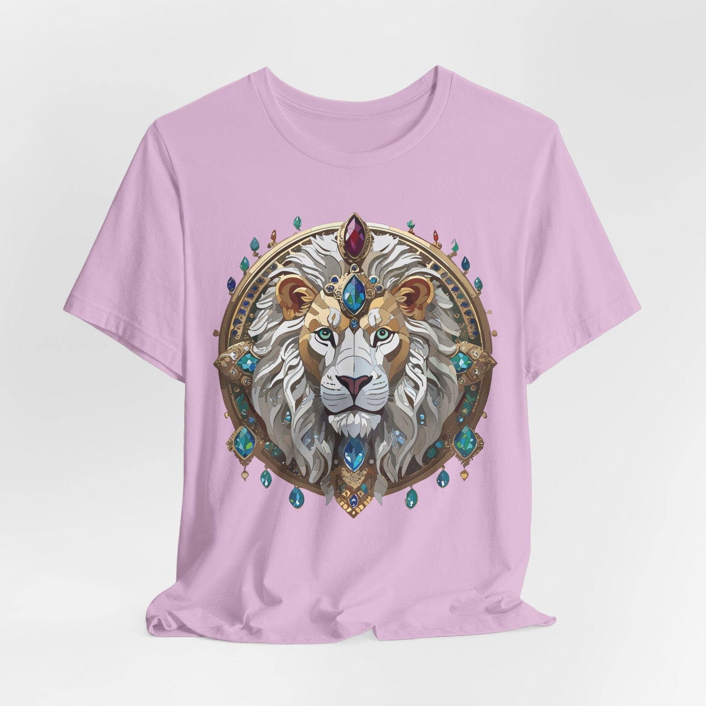 Unisex Lion Graphic Tee, Animal Shirt, Tee Shirt with Lion, Medallion T-Shirt, Animal Medallion Tees