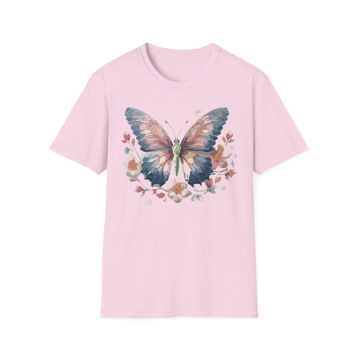 Butterfly Floral T-Shirt — Watercolor Butterfly Tee for Women & Nature Lovers Graphic Tee Unisex 100 Cotton Gildan T-Shirt