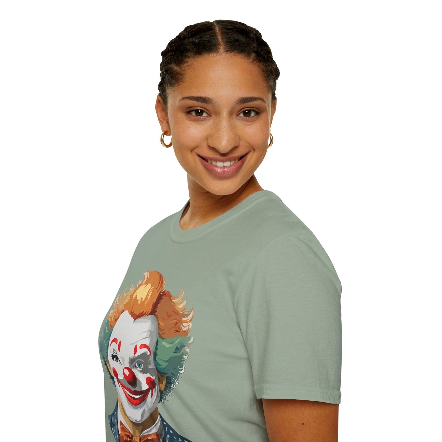 Unisex Short Sleeve Softstyle Clown T Shirt With Funny Man Circus Theme Tee Gildan 64000