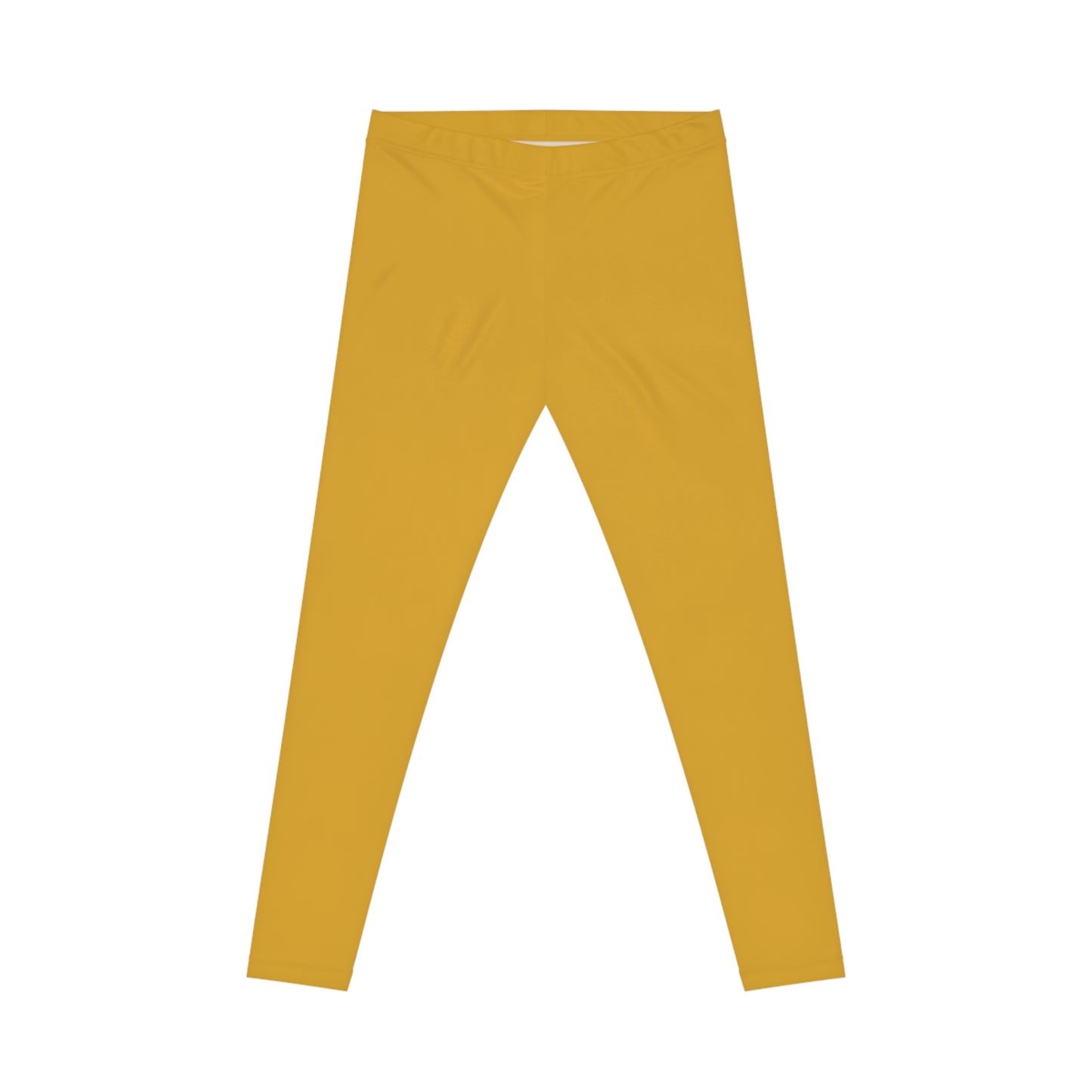 Goldenrod Yellow Color Women's Poly-Span Casual Leggings XS-2XL