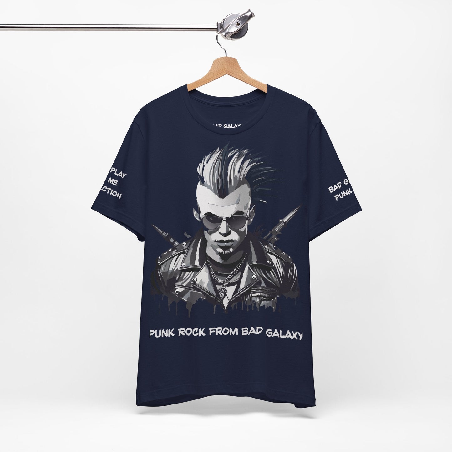 Punk Rock Tee Shirt 100 Percent Cotton Made To Order From Bad Galaxy Eco Friendly Inks USA