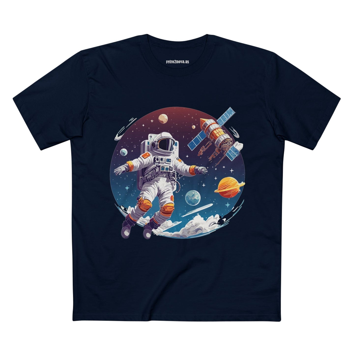 Cosmos Astronaut Shirt CS34 Unisex Premium Cotton Staple Tee With Original Art Design Retro2Nova