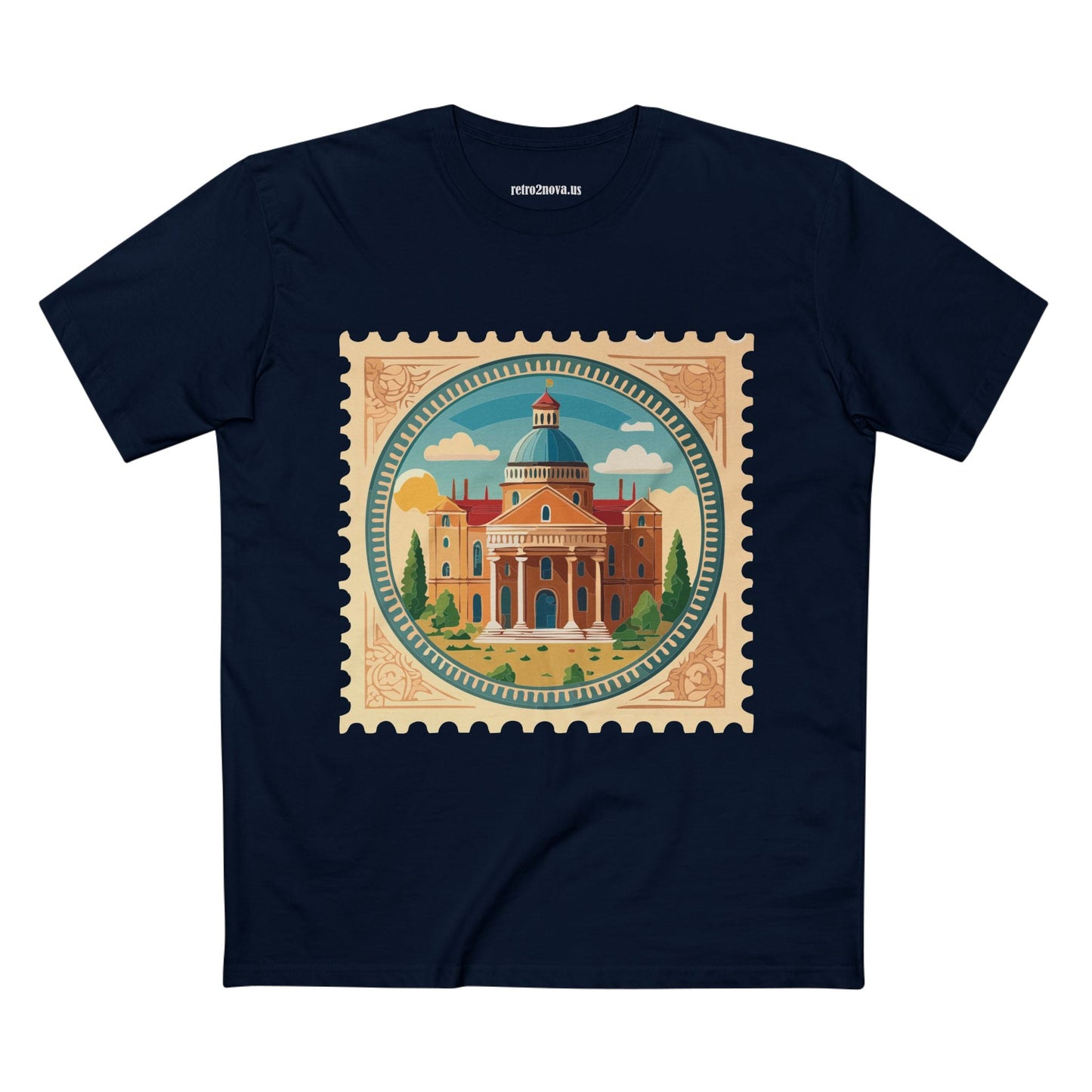 Stamp Shirt Postage Stamp Art Tee Unisex Premium Cotton Retro2Nova Original Art Design