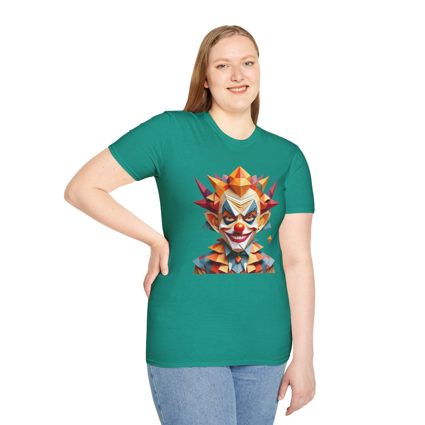 Unisex Clown Shirt With Funny Man Scary Man Circus Theme Tee Gildan Softstyle 64000