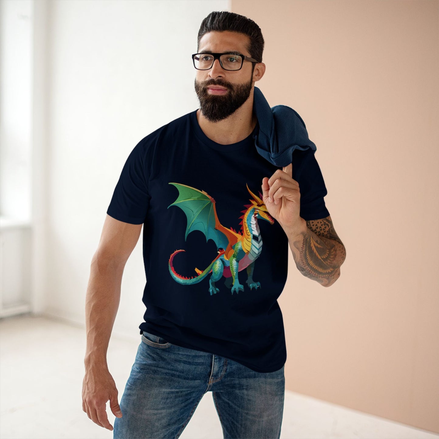 Dragon Graphic Unisex 100 Cotton Staple Tee 9