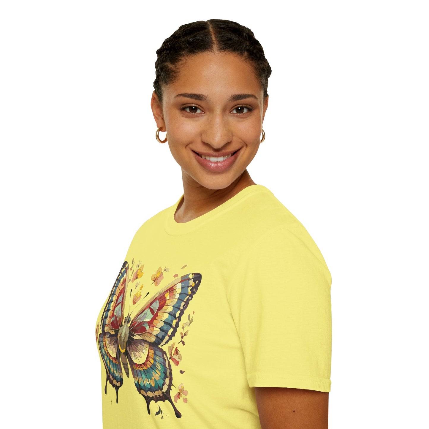 Butterfly Graphic T Shirt Unisex Gildan Softstyle 64000 Monarch Design Lightweight Everyday Wear
