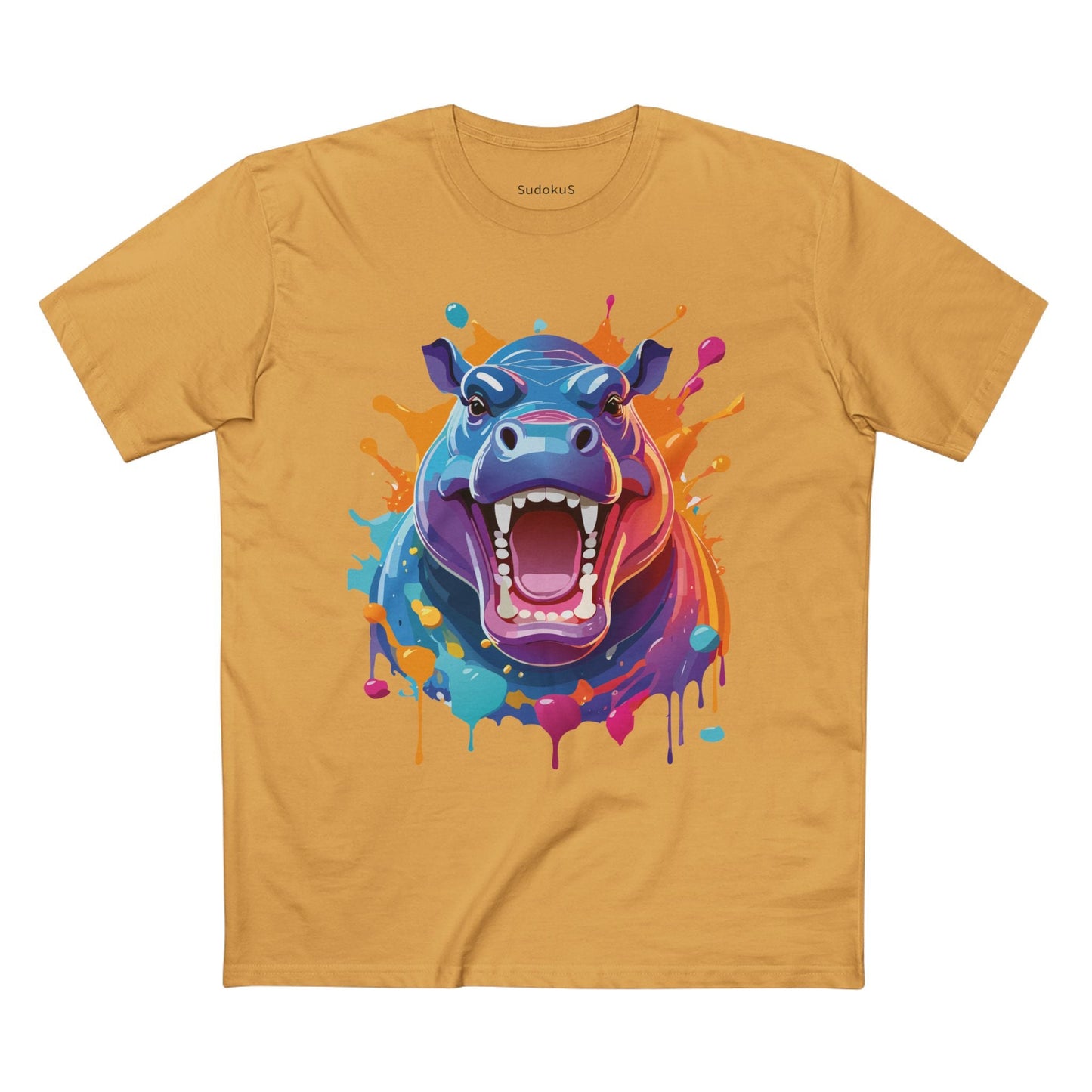 Hippo Graphic Unisex 100 Cotton Staple Tee with Animal Design Artwork 4