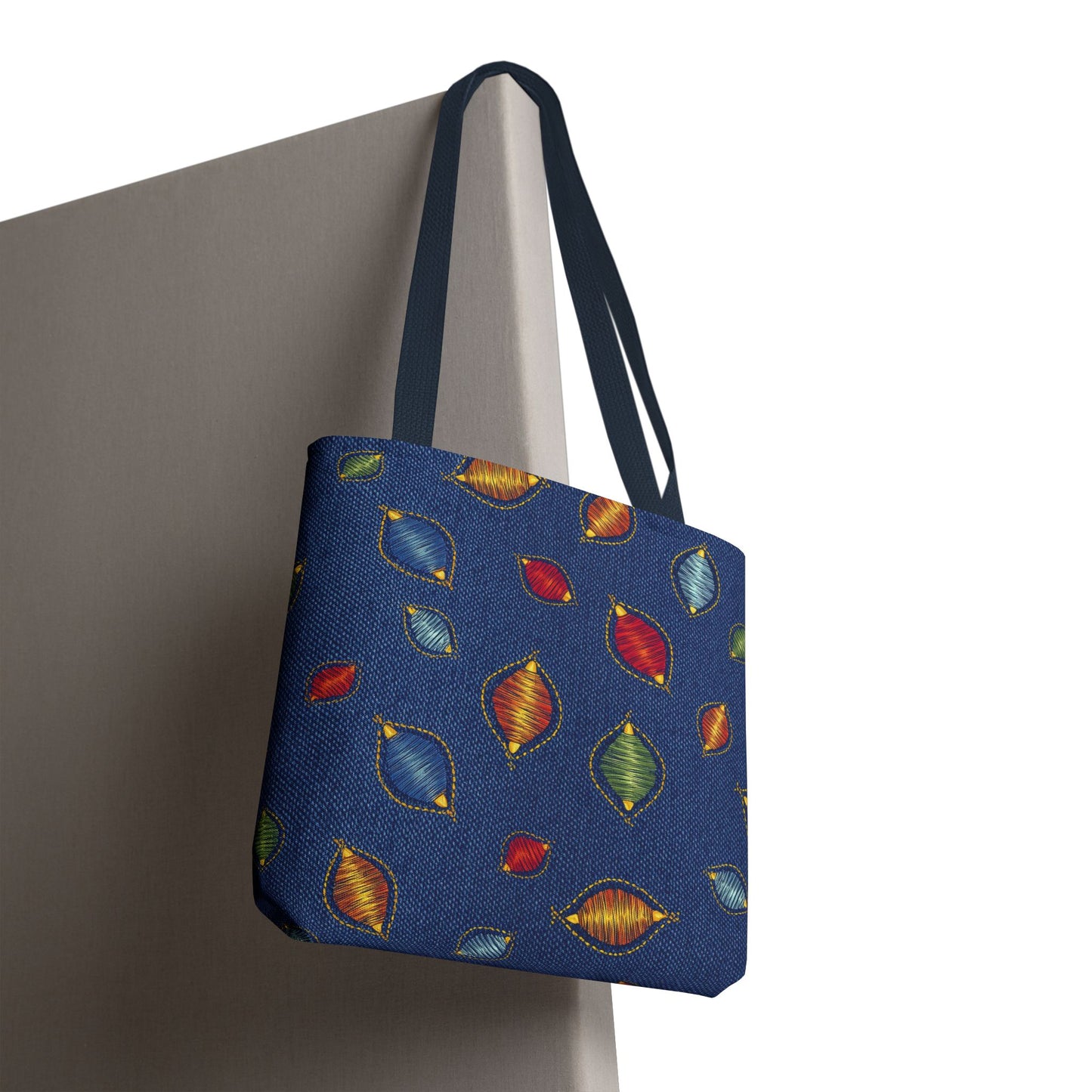 Diwali Graphic Denim Fabric Imitation Print Unisex Canvas Bag Poly Spun 3 Sizes Tote Bag 205-9