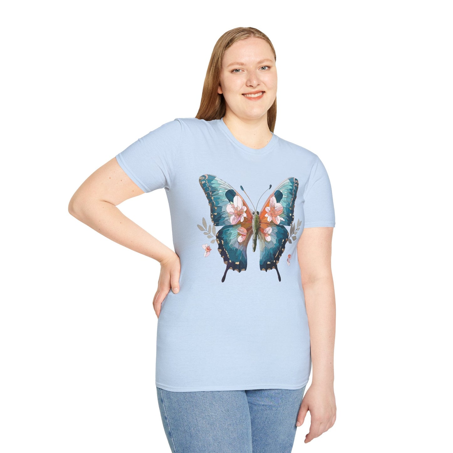 Butterfly Shirt Unisex T Shirt Monarch Butterfly Print Gildan Softstyle 64000 Cotton Tee Classic