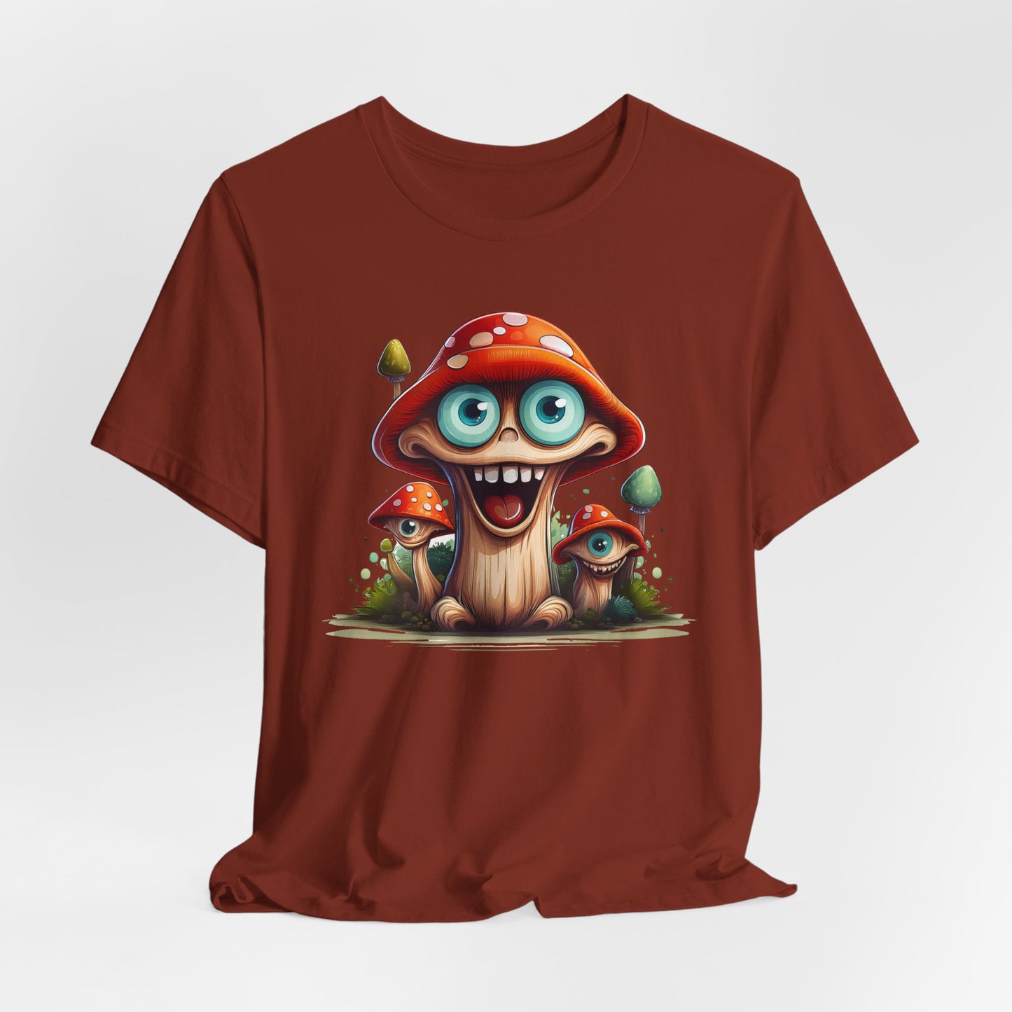 Cute Mushroom Graphic Tee, Fun Cartoon Shirt, Funny Mushroom Shirt, Cute Cartoon Tees, Graphic T-Shirt, Art Design T-Shirt