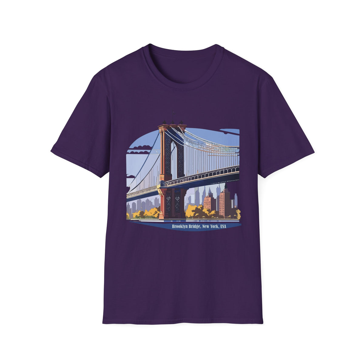 Brooklyn Bridge Illustration T-Shirt | NYC Skyline Graphic Tee