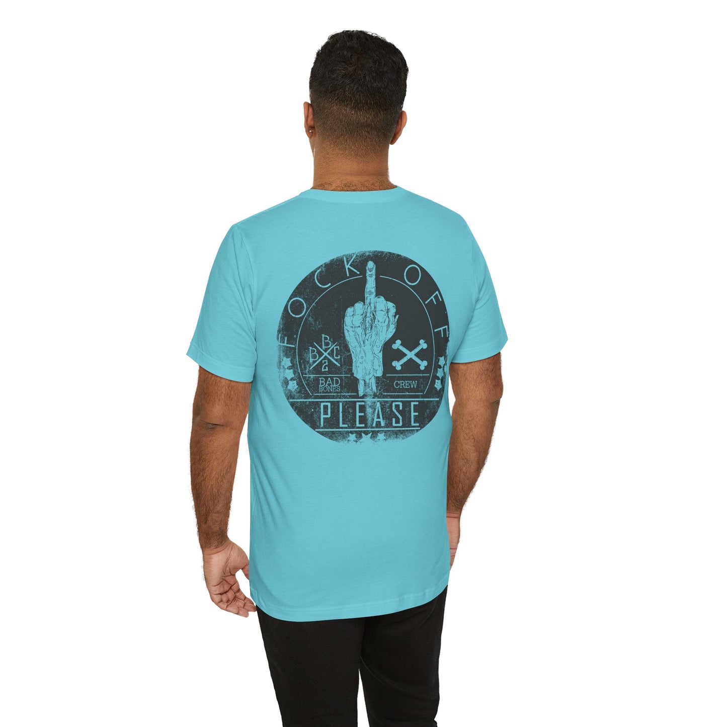Middle Finger Skull Graphic Design Unisex Cotton T-Shirt A-11