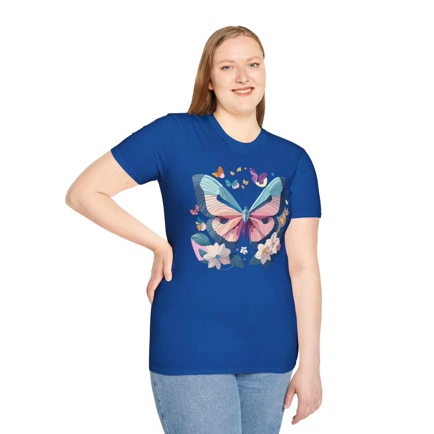Butterfly Shirt Unisex T Shirt Softstyle Gildan 64000 Ring Spun Cotton Monarch Design