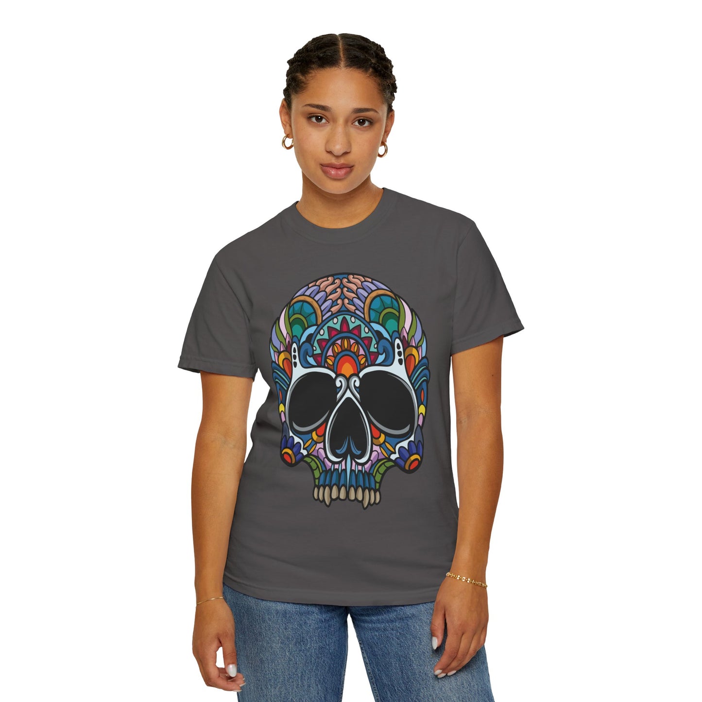 Unisex Cotton Tee Shirt with Skull