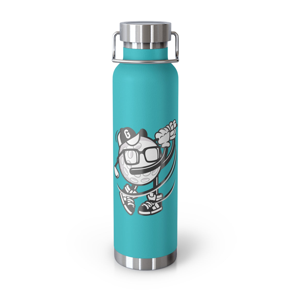 22oz Copper Insulated Water Bottle with Cartoon Design - CV87
