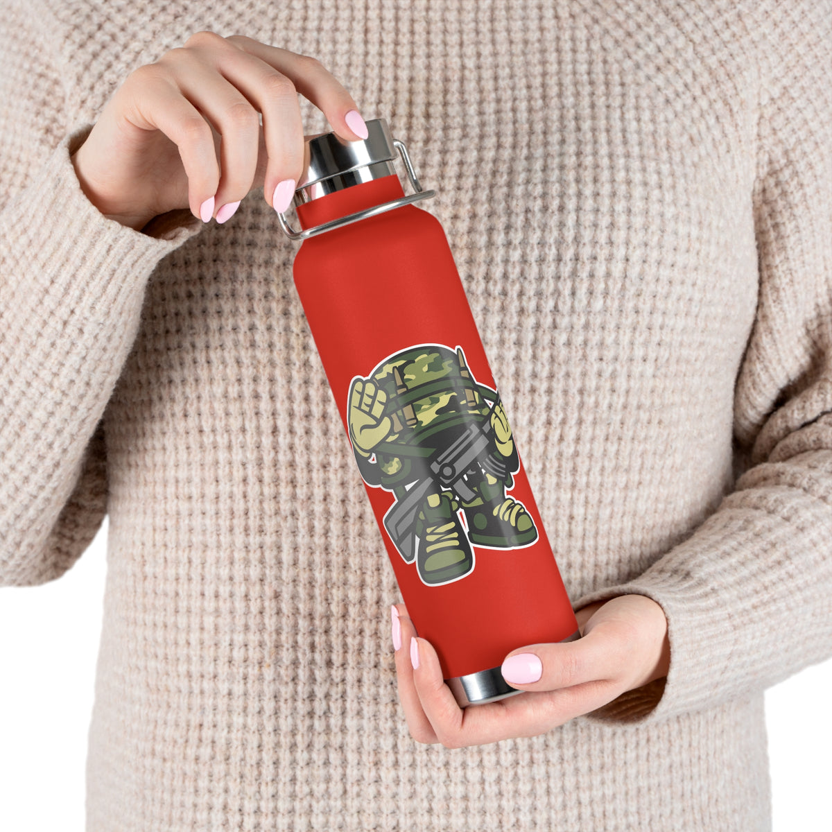 22oz Copper Insulated Water Bottle with Cartoon Design - CV53