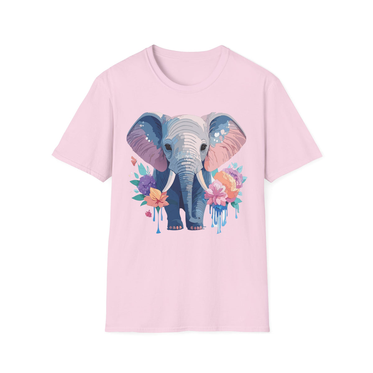 Watercolor Baby Elephant T-Shirt | Floral Safari Tee