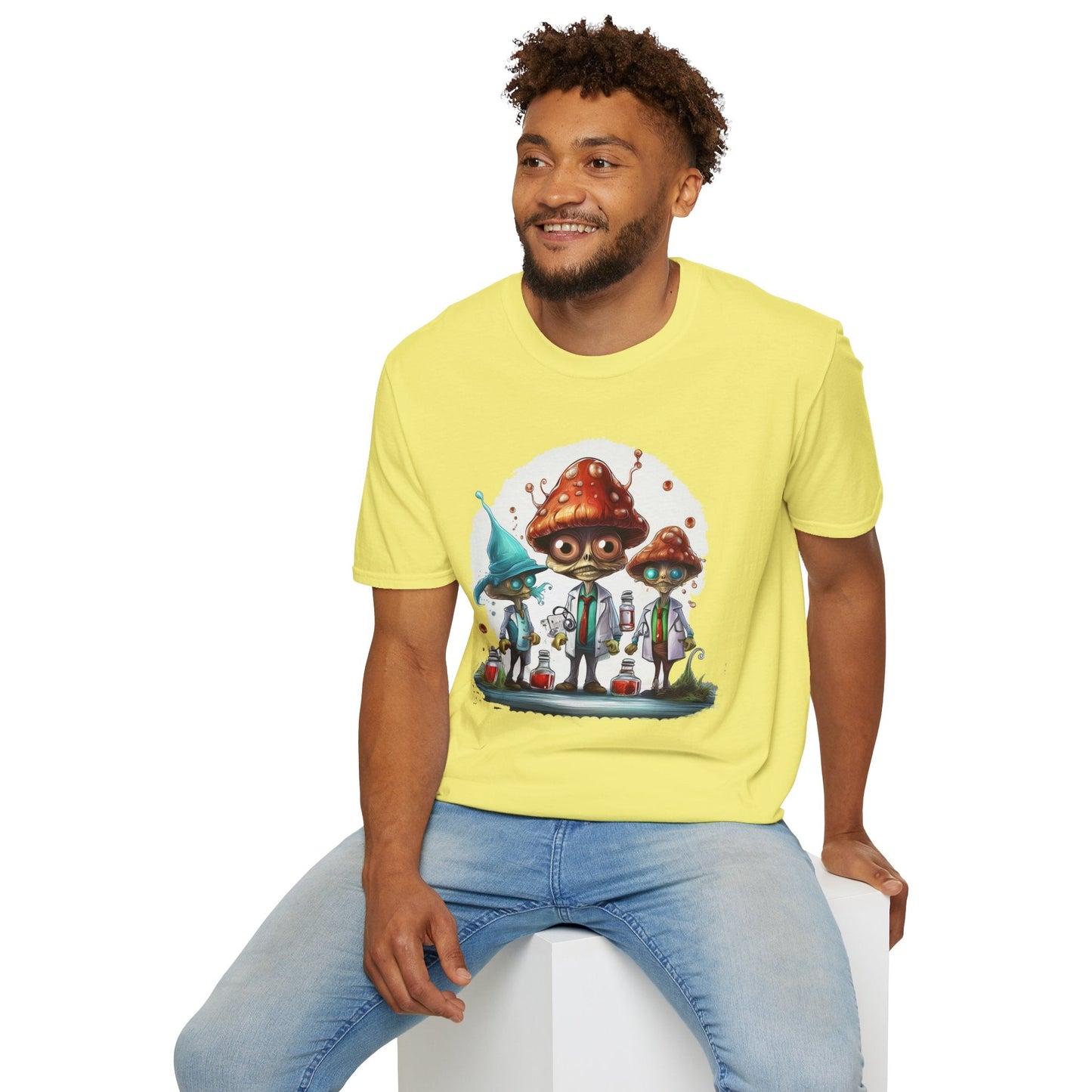 Mashroom Tee Shirt Unisex Funny Mashroom Design Cotton Tee Gildan Softstyle 64000