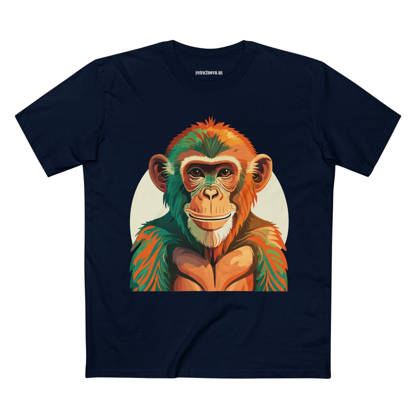 Unisex Monkey Shirt Premium Cotton Tee With Original Art Design From Retro2Nova Comfortable Everyday Wear Art Collection