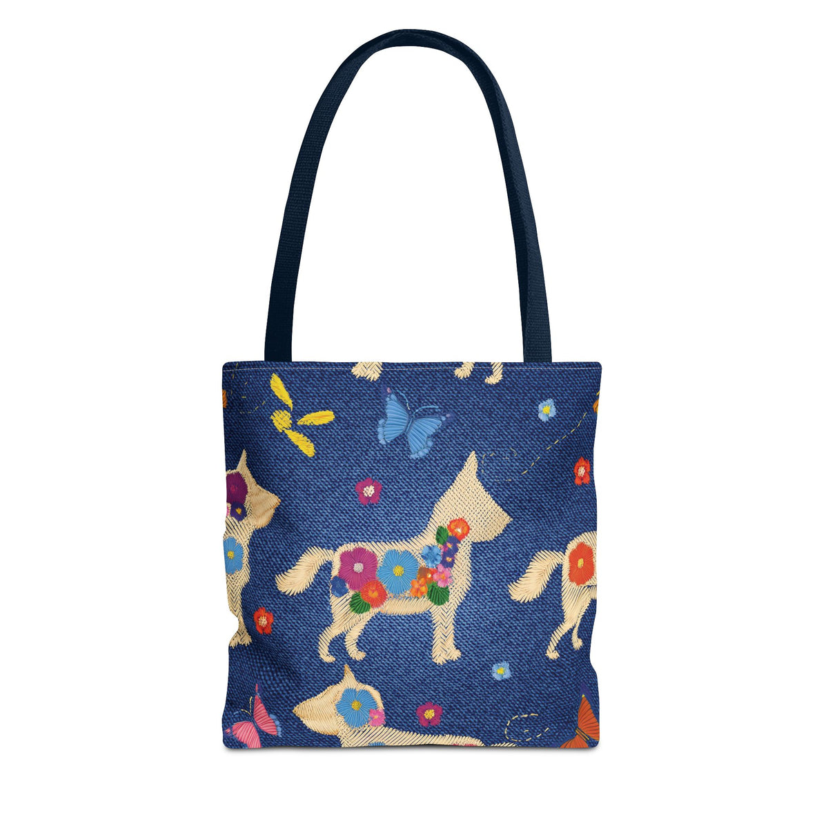 Denim Fabric Imitation Print Unisex Canvas Bag Poly Spun 3 Sizes Tote Bag 191-7
