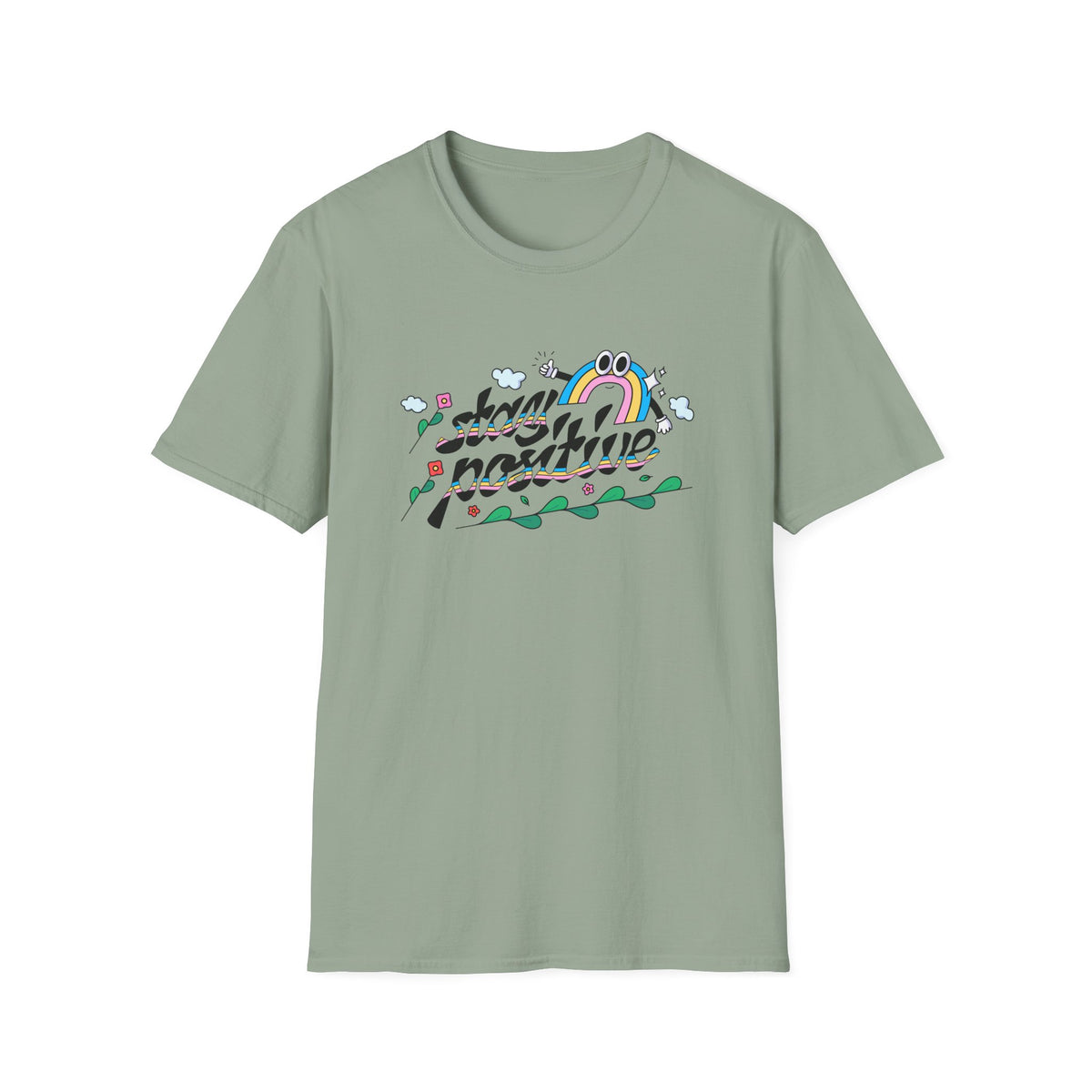 Positive Slogan Positive Words Tee with Good Quotes Graphic Tee Gildan Unisex 100 Cotton Tee Shirt p106