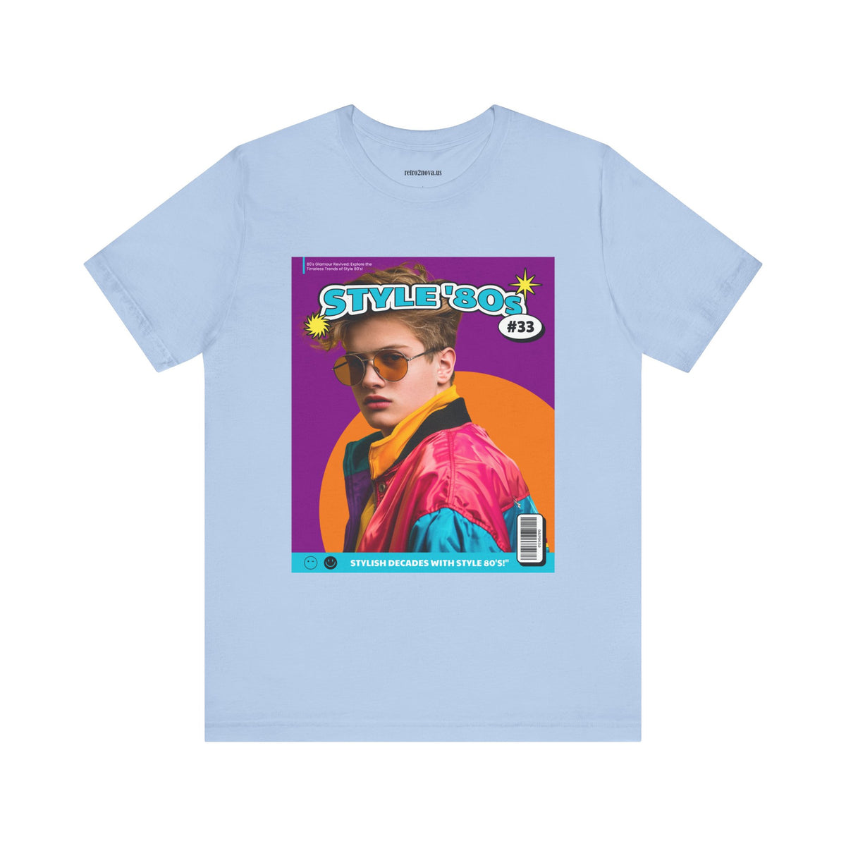 Magazine Cover Graphic Unisex Cotton Bella+Canvas Tee with Retro Poster Design ab112