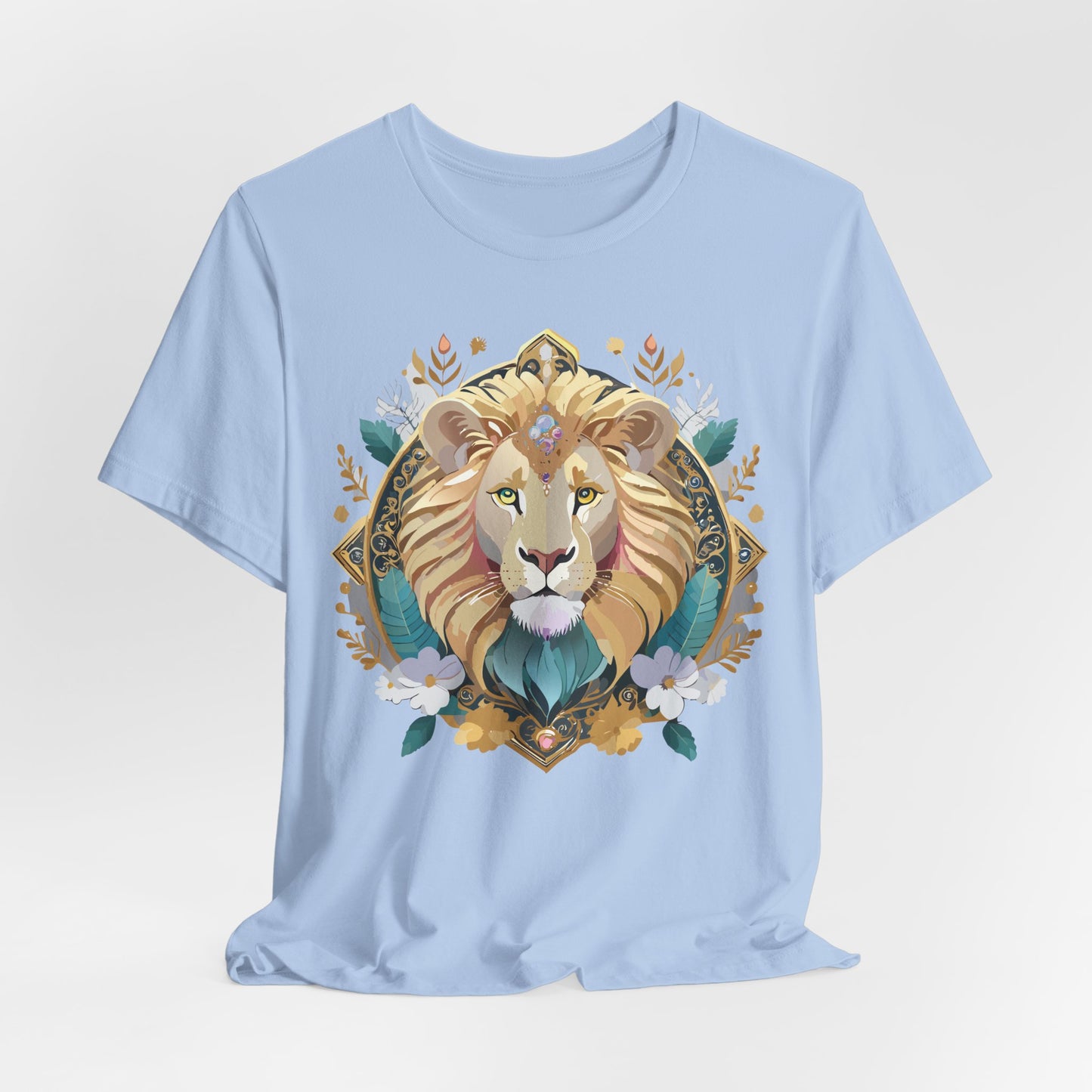 Unisex Lion Graphic Tee, Animal Shirt, Tee Shirt with Lion, Medallion T-Shirt, Animal Medallion Tees 2