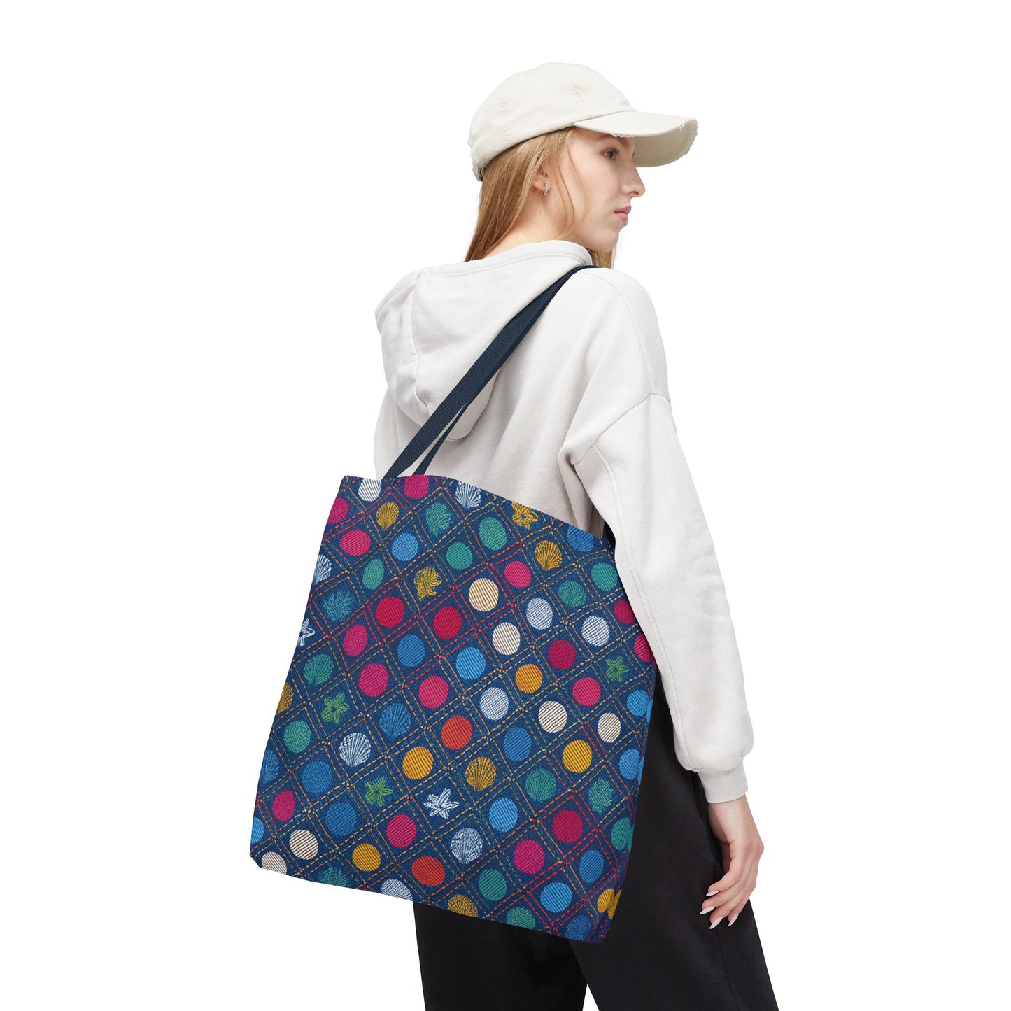 Denim Fabric Imitation Print Unisex Canvas Bag Poly Spun 3 Sizes Tote Bag 182-6