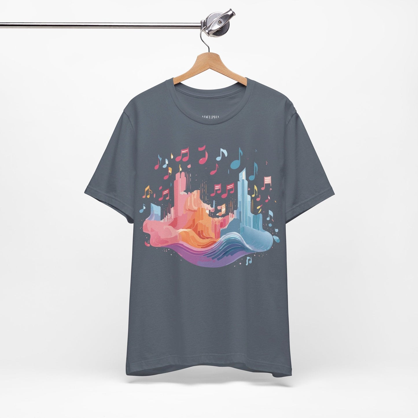 Music Graphic Unisex 100 Cotton Vintage Art with Musical Elements Tee 23