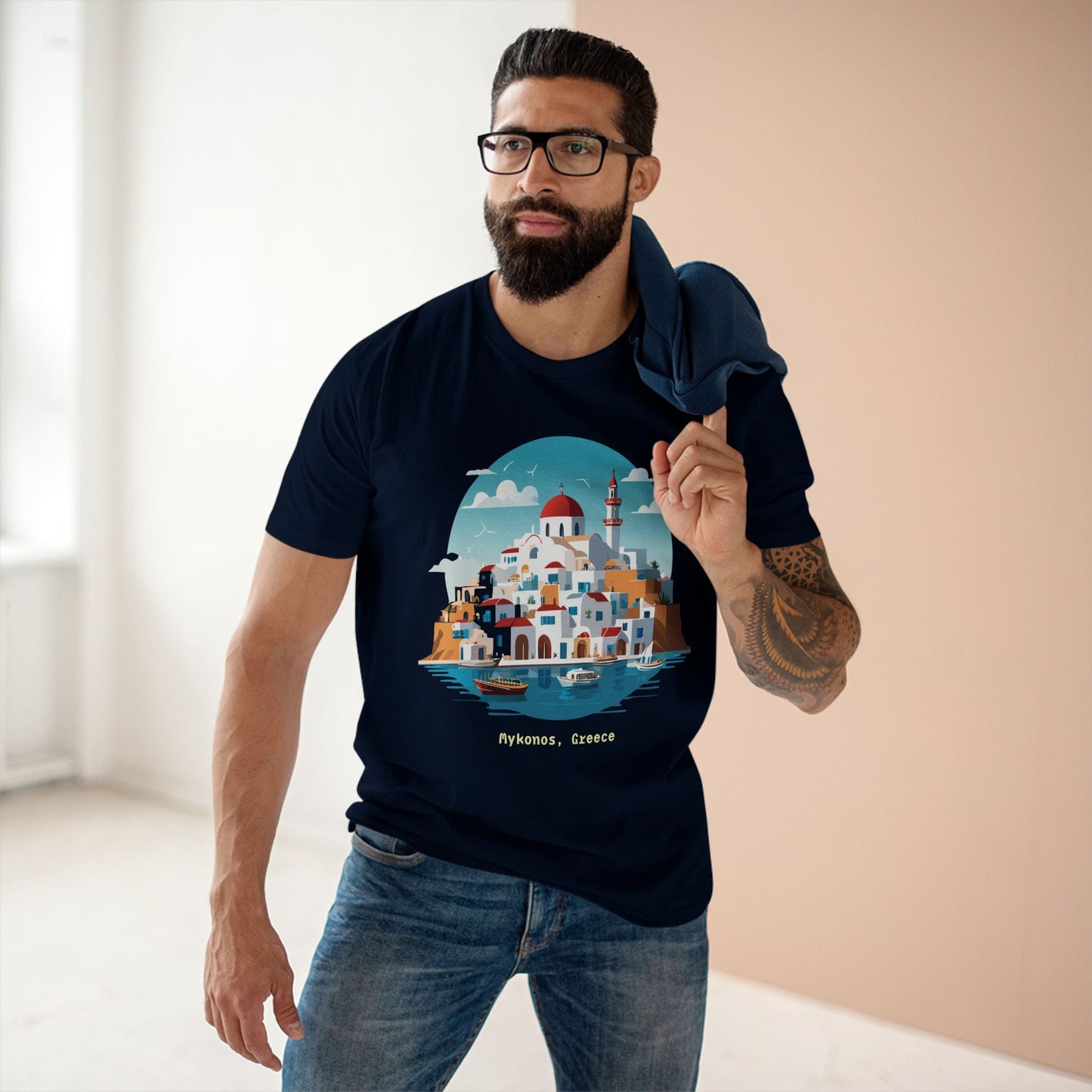 Greece Travel Shirt Unisex Premium Cotton Tee With Original Art Design Retro2Nova TT41