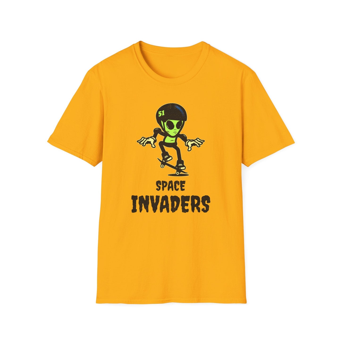 Alien Skateboard Space Invaders Shirt