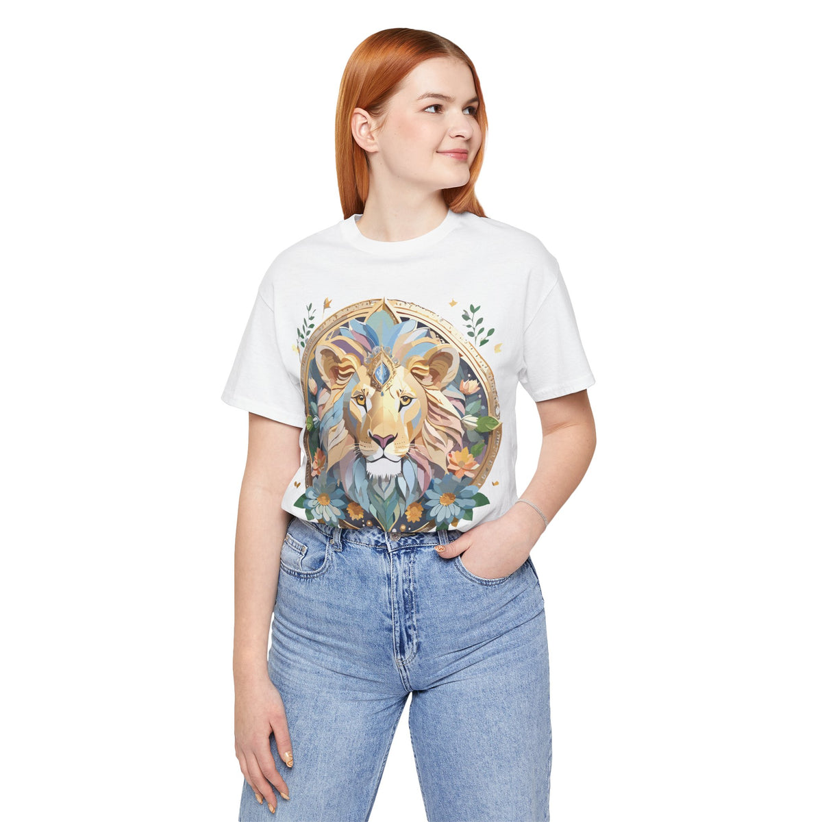 Medallion Graphic Unisex Cotton Bella+Canvas Tee with Art Design d34