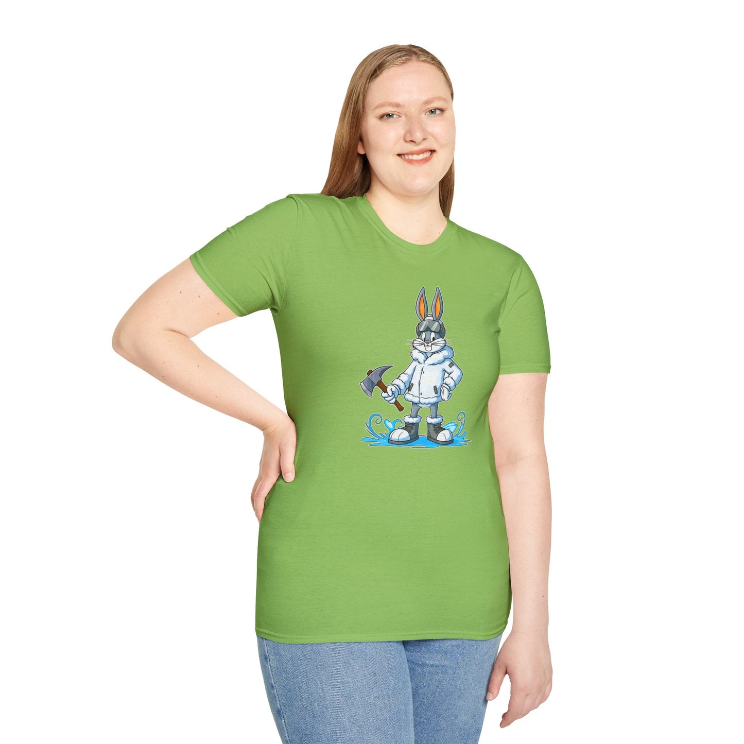 Cartoon Bunny Graphic Unisex Cotton Animal Animation Artwork Design Tee 25